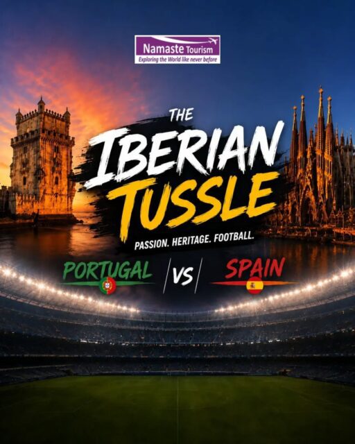 Two nations. One peninsula. Endless adventures.
Football divides them.
Travel unites them. ❤️✈️
Portugal 🇵🇹 or Spain 🇪🇸—where are you headed first?

@fifa
@fifaworldcup
@portugal 
@sefutbol 

#WorldCup2026 #IberianTussle #PortugalVsSpain #EuropeanBattle #NamasteTourism 

{ trip, football, fifa, world cup }