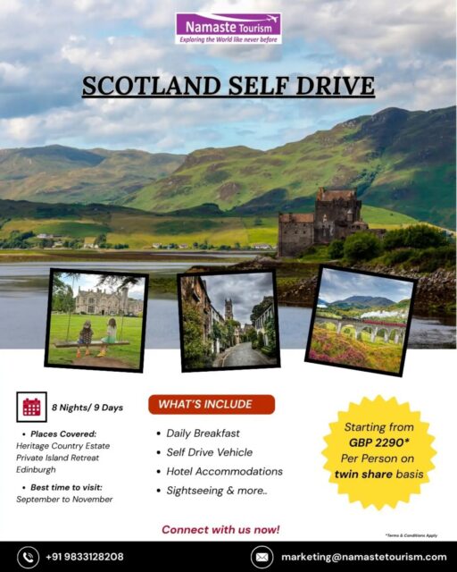 The best way to discover Scotland? At your own pace. 🇬🇧
Hit the open road, uncover hidden gems, and create unforgettable memories on a self-drive adventure.

#Scotland #ScotlandTravel #SelfDriveScotland #RoadTripScotland #TravelWithNamaste

{ travel, scotland, self drive, explore, discover }