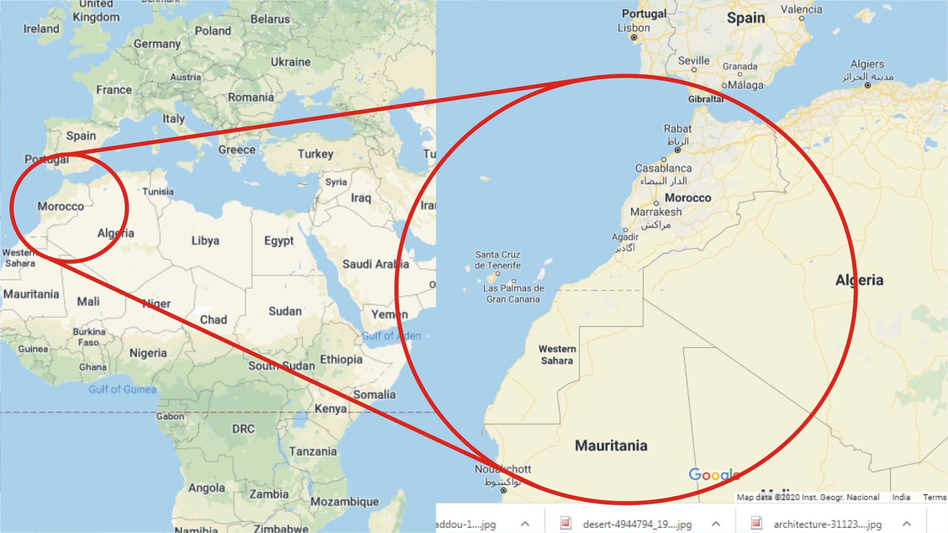 Morocco on the map