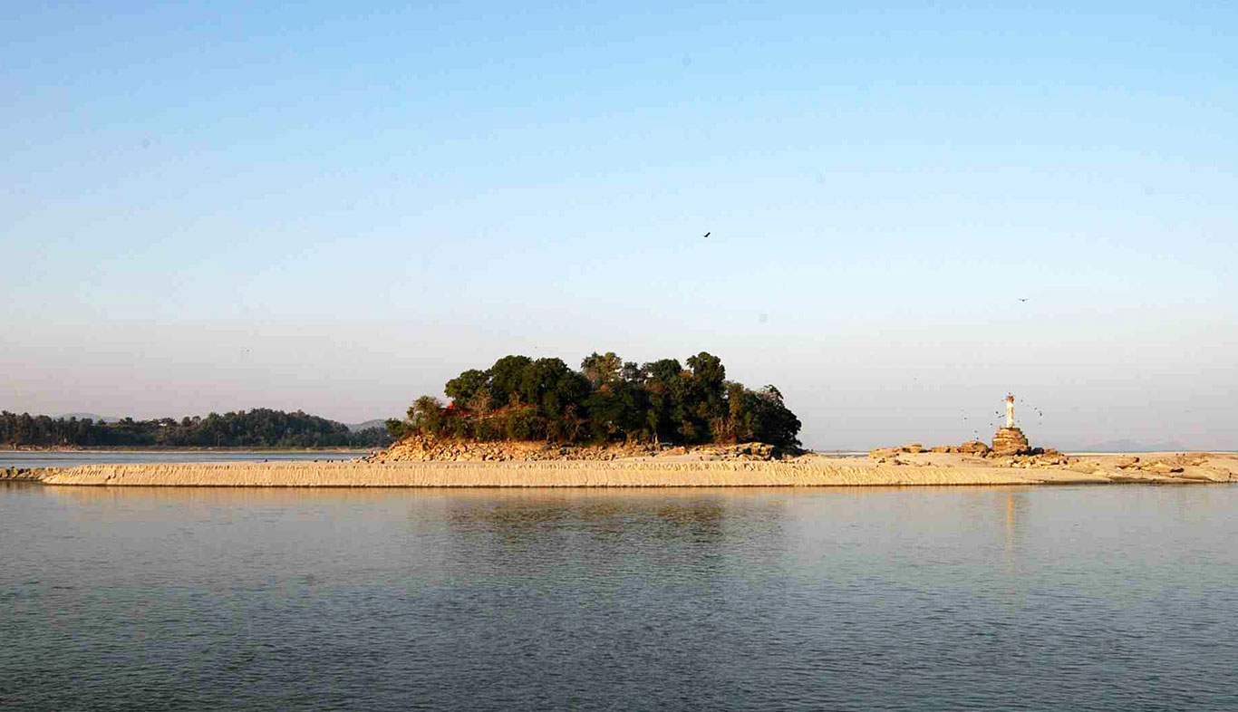 Peacock island near Guwahati