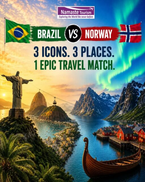 90 minutes. 2 countries. Countless adventures. 🌍⚽
🇧🇷 Brazil vs 🇳🇴 Norway

you had to pick just ONE destination for your next adventure, who wins this match?

@fifa
@fifaworldcup

#WorldCupTravel #TravelBattle #BrazilVsNorway  #FootballAndTravel #NamasteTourism

{ trip, football, fifa, world cup }