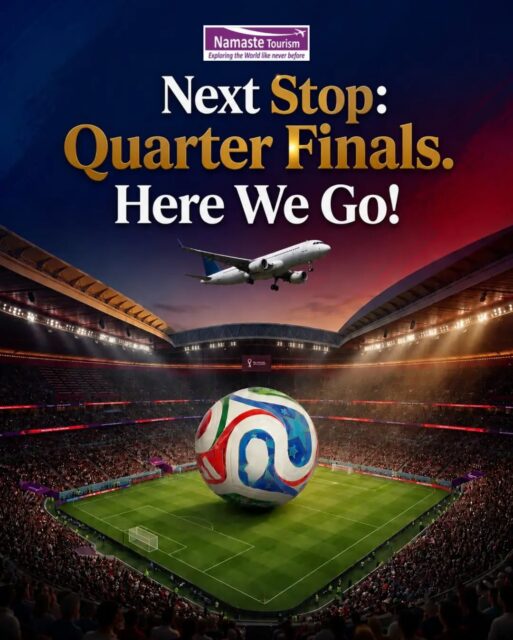 Football unites the world. Travel lets you experience it. Celebrate the Quarter Finals by planning your next adventure. 🌎⚽

@fifa
@fifaworldcup

#WorldCup2026 #QuarterFinals #TravelWithNamaste #FootballMeetsTravel #ExploreTheWorld 

{ travel, football, world cup, quarters }