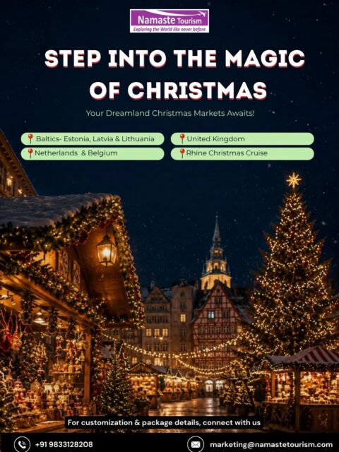 A Christmas straight out of a storybook. 🎄✨

Discover Europe dressed in its festive best — sparkling markets, snow-kissed streets, charming towns and magical evenings.

Choose your festive escape: Baltics • UK • Netherlands & Belgium • Rhine Christmas Cruise

Curated journeys. Magical memories.
📩 Connect with Namaste Tourism to personalise your Christmas getaway.

#christmas #christmasmarkets #cruise #europe #magical
