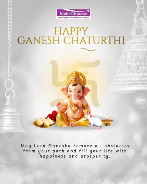 🐘✨ Ganesh Chaturthi Greetings! ✨🙏

May Lord Ganesha bless you and your loved ones with happiness, prosperity, good health, and new beginnings.May He remove every obstacle and fill your journey with success and positivity.

Ganpati Bappa Morya! ❤️🌺

#GaneshChaturthi #GanpatiFestival #FestiveVibes #TravelWithBlessings #NamasteTourism