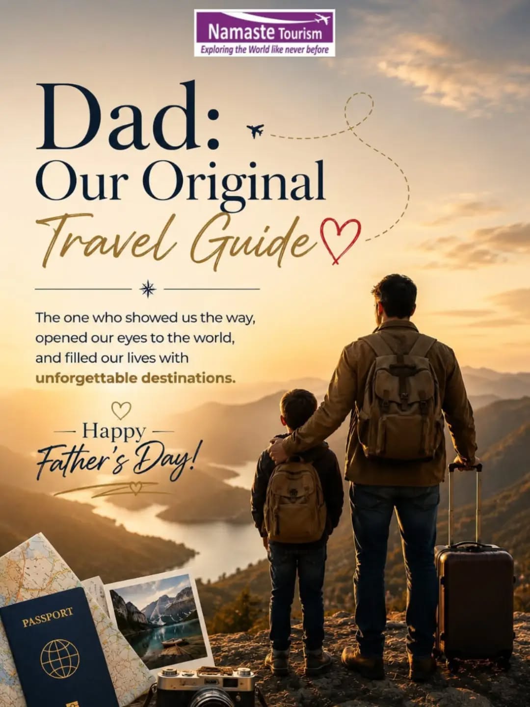 Behind every great journey, there’s someone who showed us the way.

This Father’s Day, celebrating the first explorer in our lives — the one who inspired curiosity, courage & a love for discovering the world. ❤️✈️

Here’s to the dads who made our first adventures unforgettable.

Happy Father’s Day! 👨‍👧‍👦🌎

#FathersDay #TravelWithDad #FamilyTravels #TravelMemories #DadAndMe

{ fathers, dad, travel, memories, love }